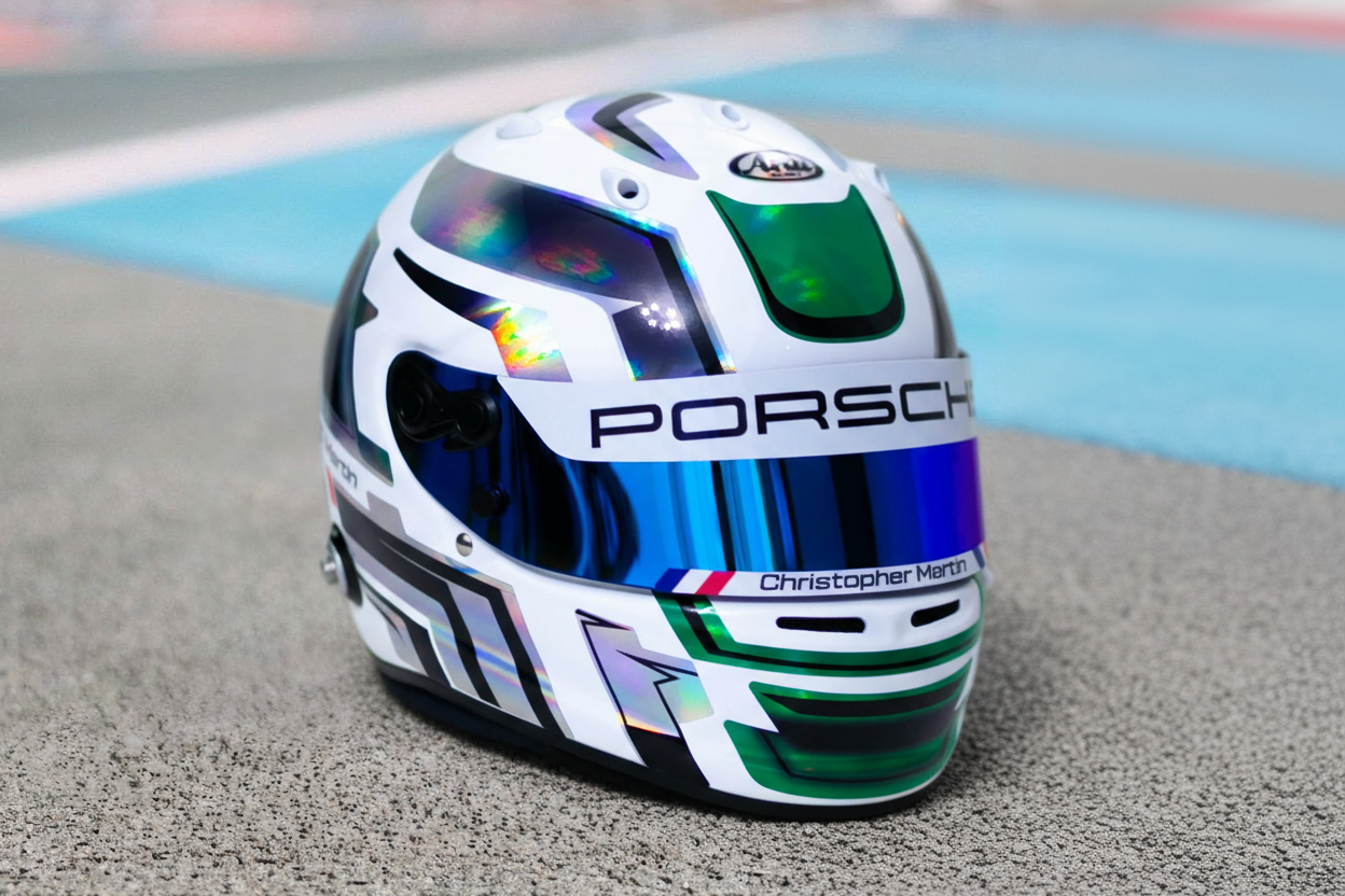 LACONCA Sticker Kit for helmet Color Scheme #4 Metal & GREEN Chrome (design pack) (Karting, Motorsport, Moto)