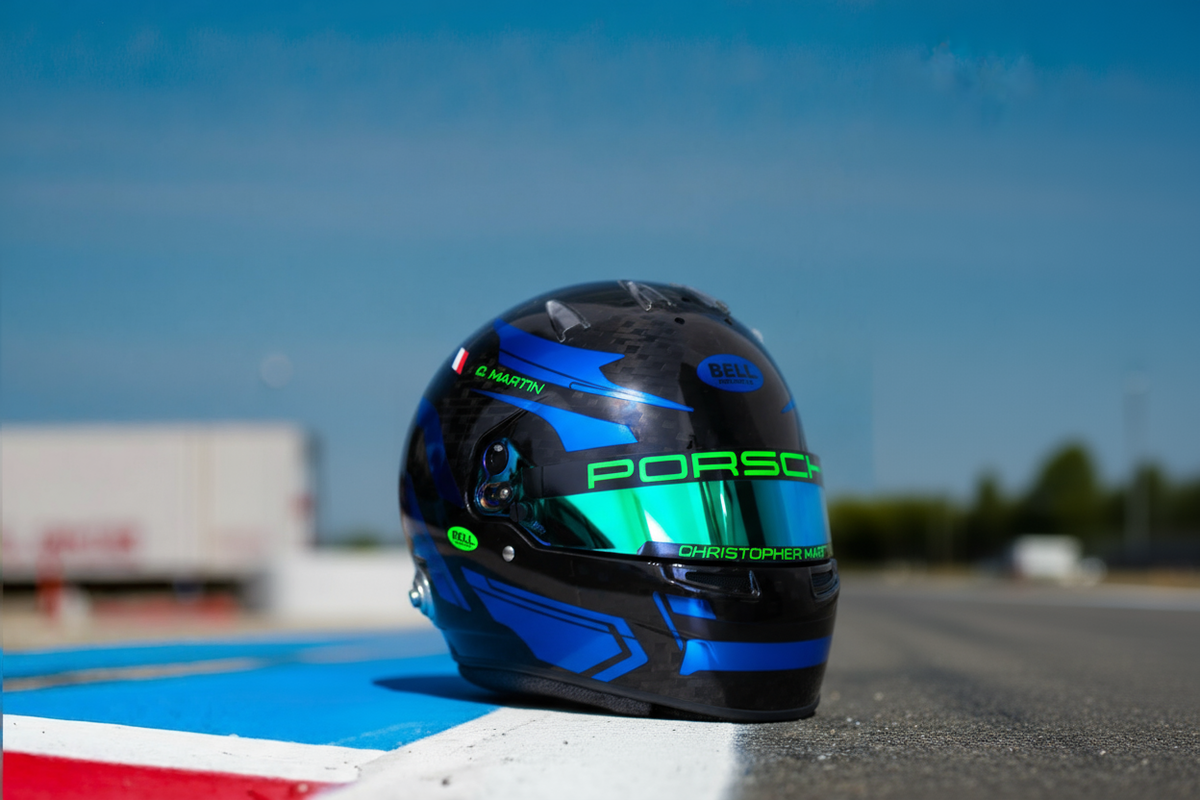Helment Sticker Full GRANDA Sticker Kit for helmet Color Scheme #4 FLUO & Blue Chrome helme ...