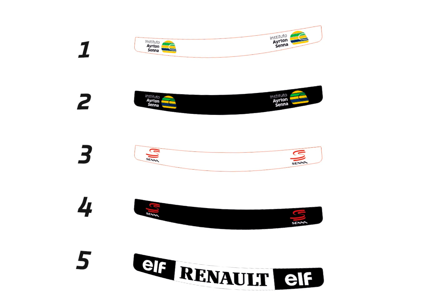 Ayrton SENNA Helmet visor Sticker (Karting, Motorsport, Moto)