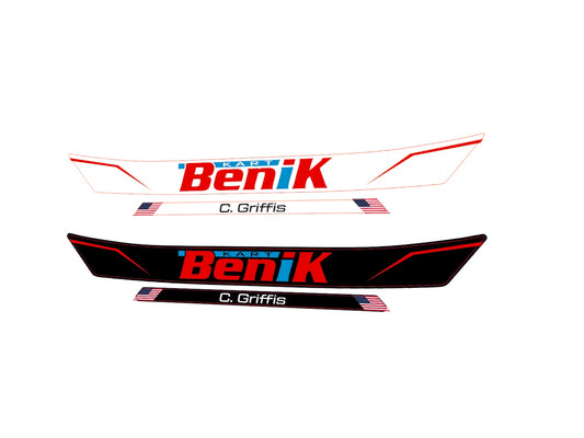 BENIK Kart visor stripe for helmet in Chrome (design pack) (Karting, Motorsport, Moto)
