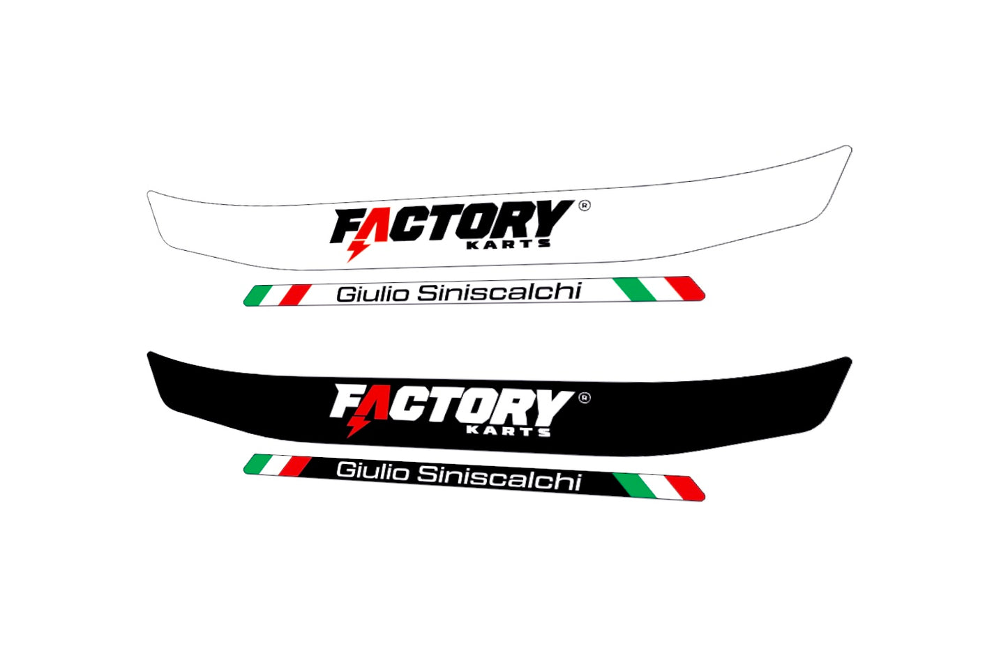 FACTORY Karts visor stripe for helmet in Chrome (design pack) (Karting, Motorsport, Moto)