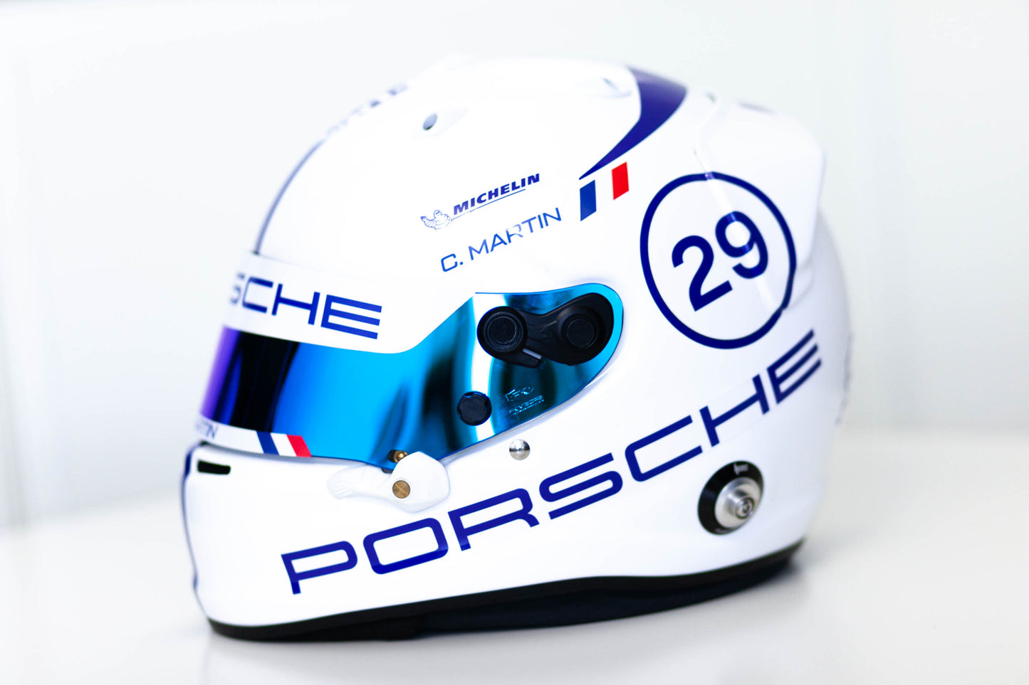 PORSCHE Challenge Helmet Sticker Pack Color Scheme #3 BLUE (design pack) (Karting, Motorsport, Moto)