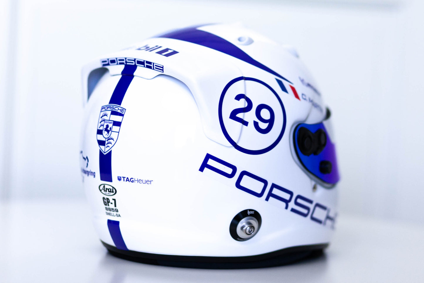 PORSCHE Challenge Helmet Sticker Pack Color Scheme #3 BLUE (design pack) (Karting, Motorsport, Moto)