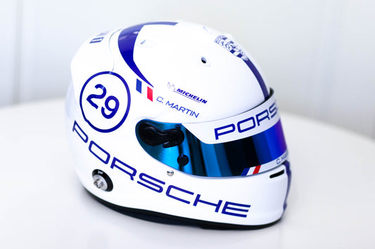 PORSCHE Challenge Helmet Sticker Pack Color Scheme #3 BLUE (design pack) (Karting, Motorsport, Moto)