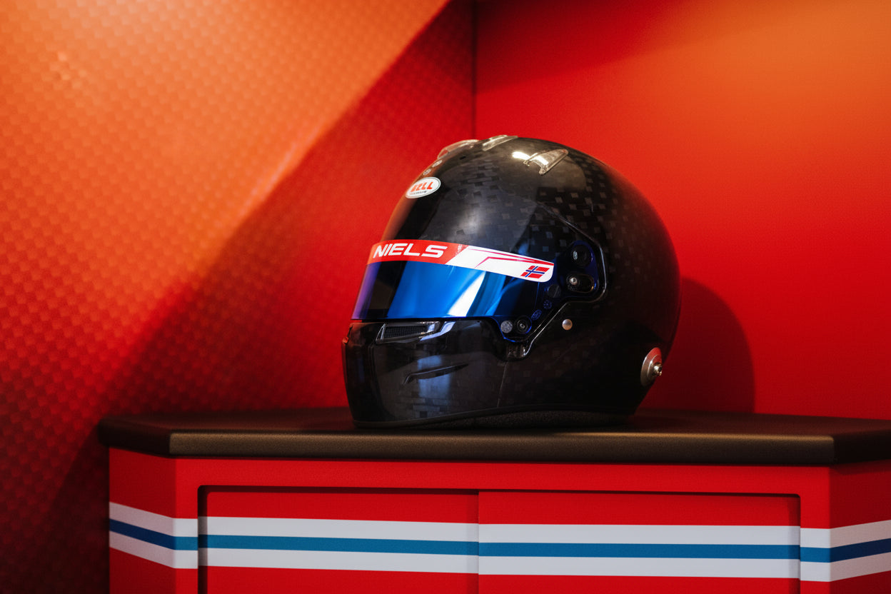 Visor stripe "Pulsar" with Name & Flag on it (design pack) (Karting, Motorsport, Moto)