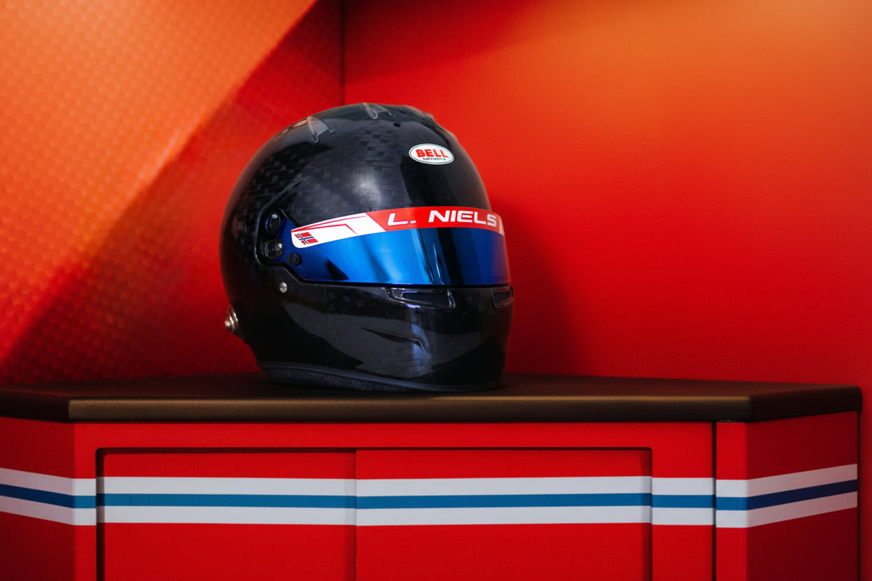 Visor stripe "Pulsar" with Name & Flag on it (design pack) (Karting, Motorsport, Moto)