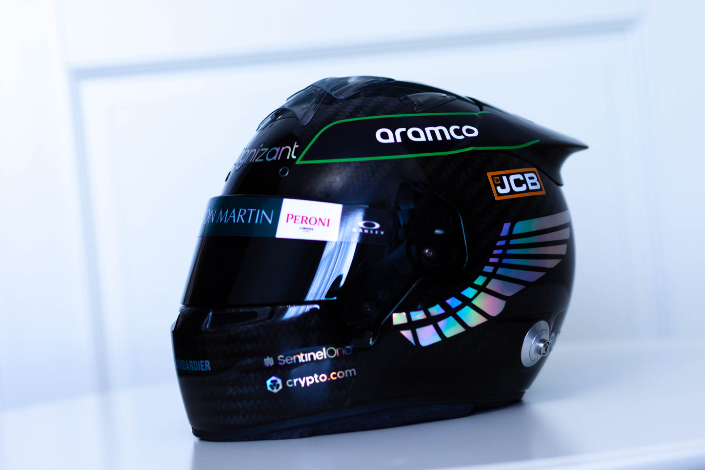 Aston Martin F1 Helmet Sticker Pack with Chrome (design pack) (Karting, Motorsport, Moto)