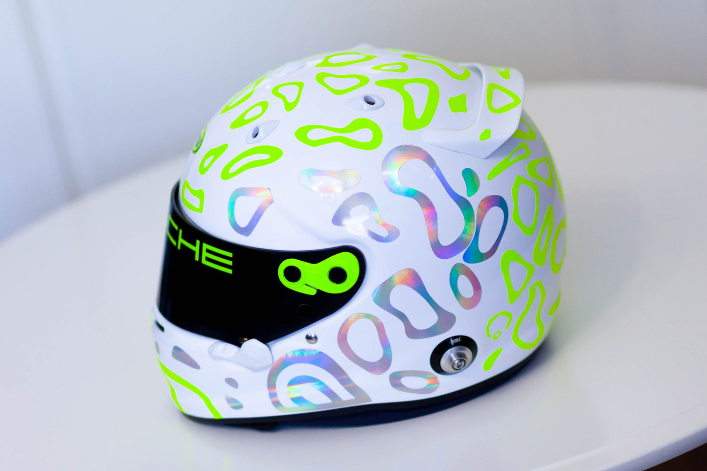 PLASMA Stickers for WHITE helmet Color scheme #1 FLUO+CHROME (design pack) (Karting, Motorsport, Moto)