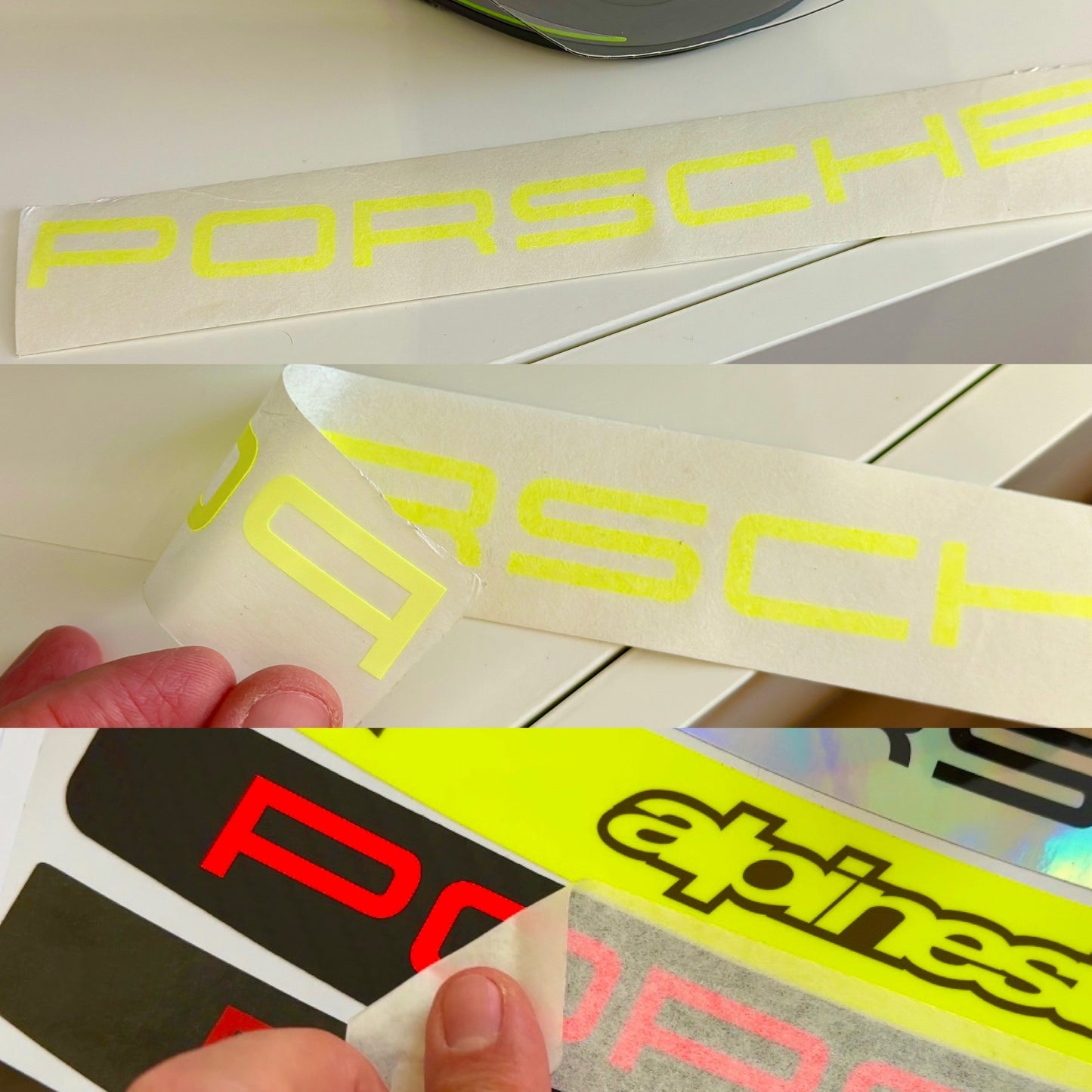 Carbon Visor Sticker with Fluo wording (Karting, Motorsport, Moto)