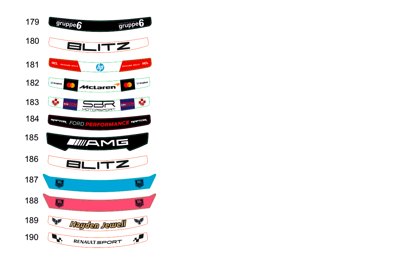 AFX Helmet visor Sticker (Karting, Motorsport)