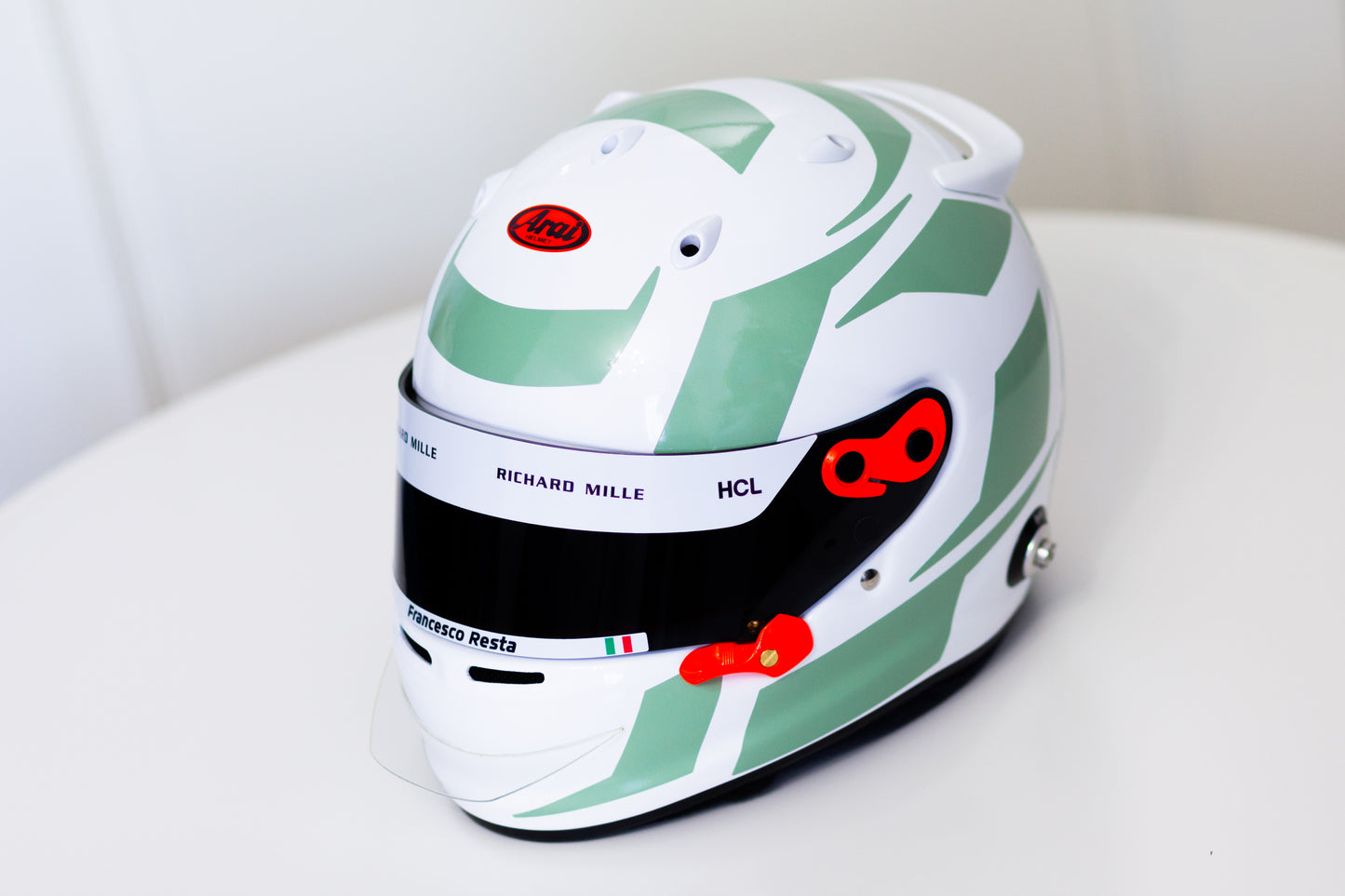 ATOMIC Stickers for helmet Color scheme #1 with Names&Flag (design pack) (Karting, Motorsport, Moto)