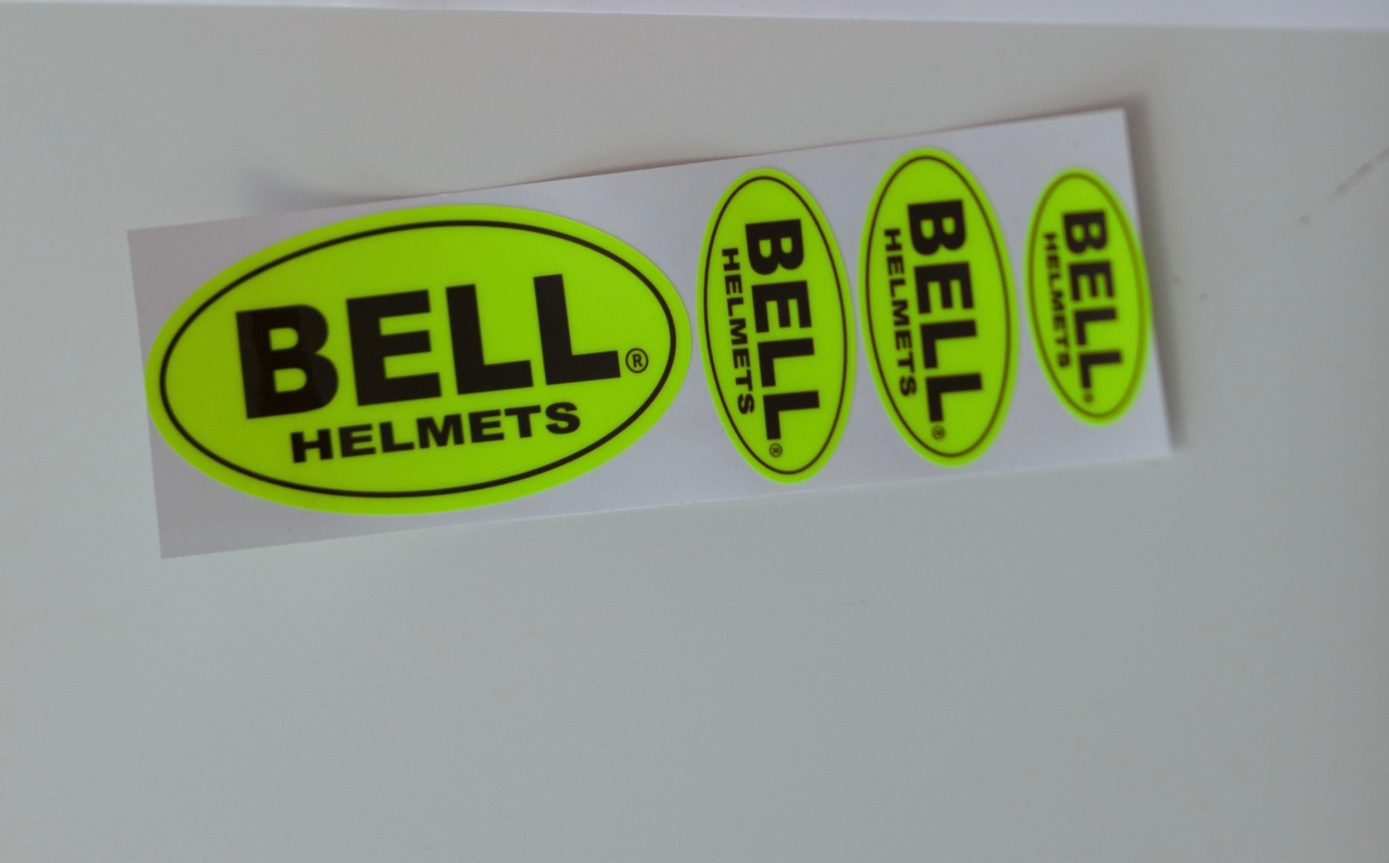 Bell Decals BELL logo set in FLUOR. Stickers for helmet (Karting, Motorsport, Moto ...