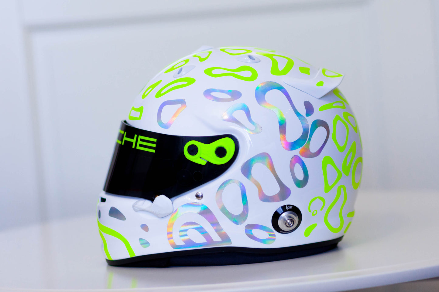 PLASMA Stickers for WHITE helmet Color scheme #1 FLUO+CHROME (design pack) (Karting, Motorsport, Moto)