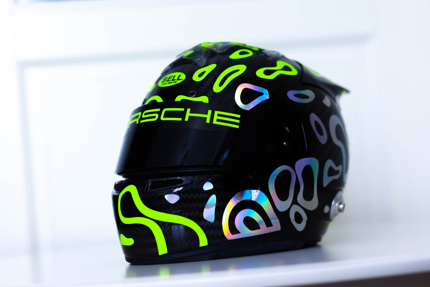 PLASMA Stickers for BLACK helmet Color scheme #1 FLUO+CHROME (design pack) (Karting, Motorsport, Moto)