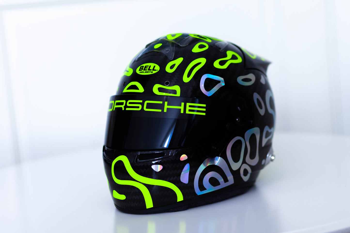 PLASMA Stickers for BLACK helmet Color scheme #1 FLUO+CHROME (design pack) (Karting, Motorsport, Moto)