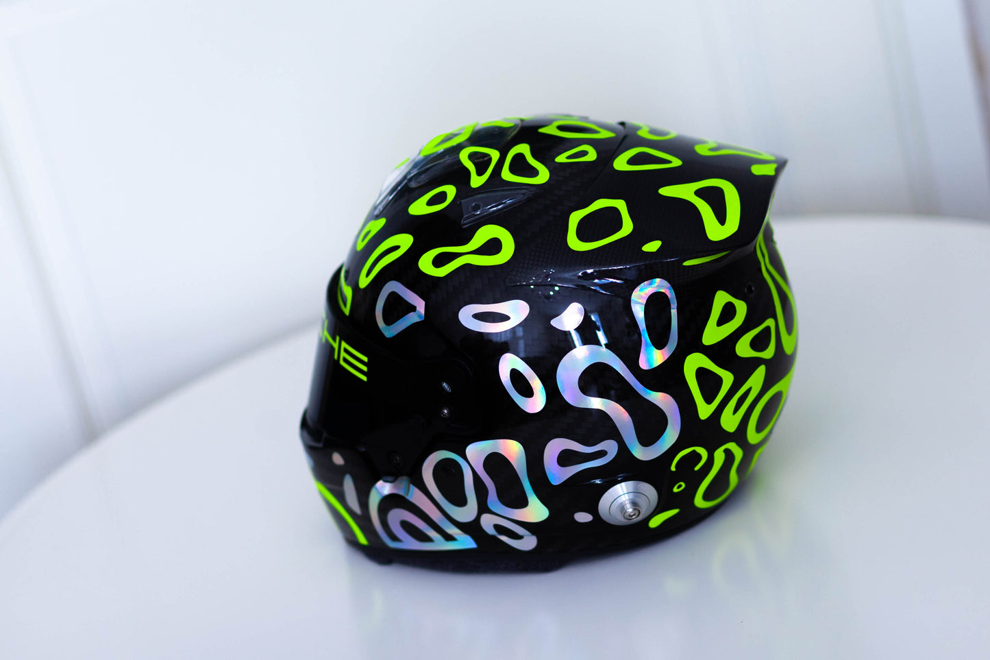 PLASMA Stickers for BLACK helmet Color scheme #1 FLUO+CHROME (design pack) (Karting, Motorsport, Moto)