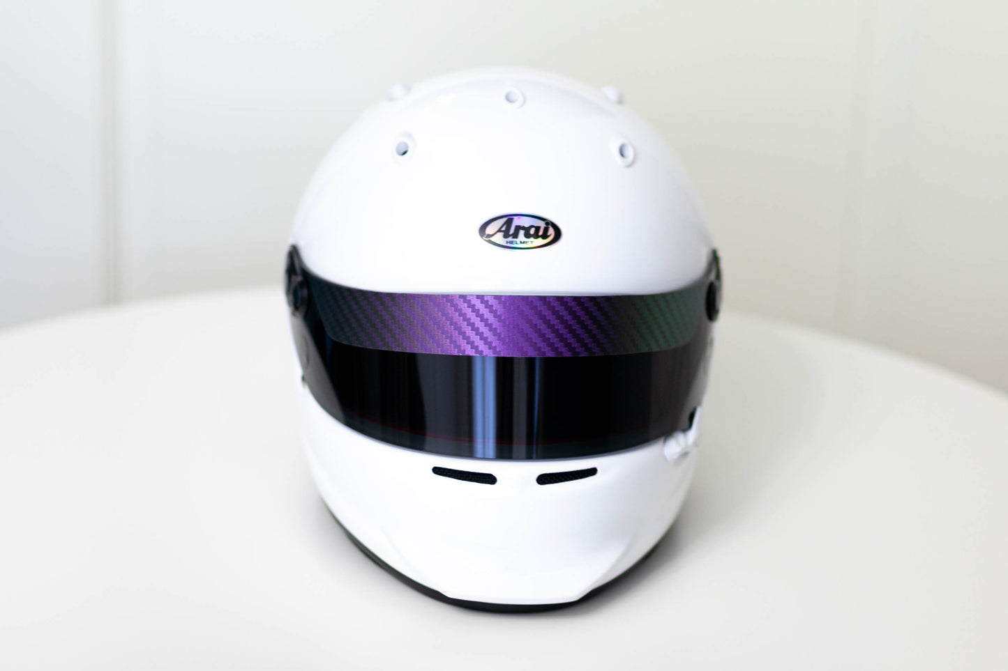 Carbon PURPLE-GREEN vinyl Visor Stripe (Karting, Motorsport, Moto)