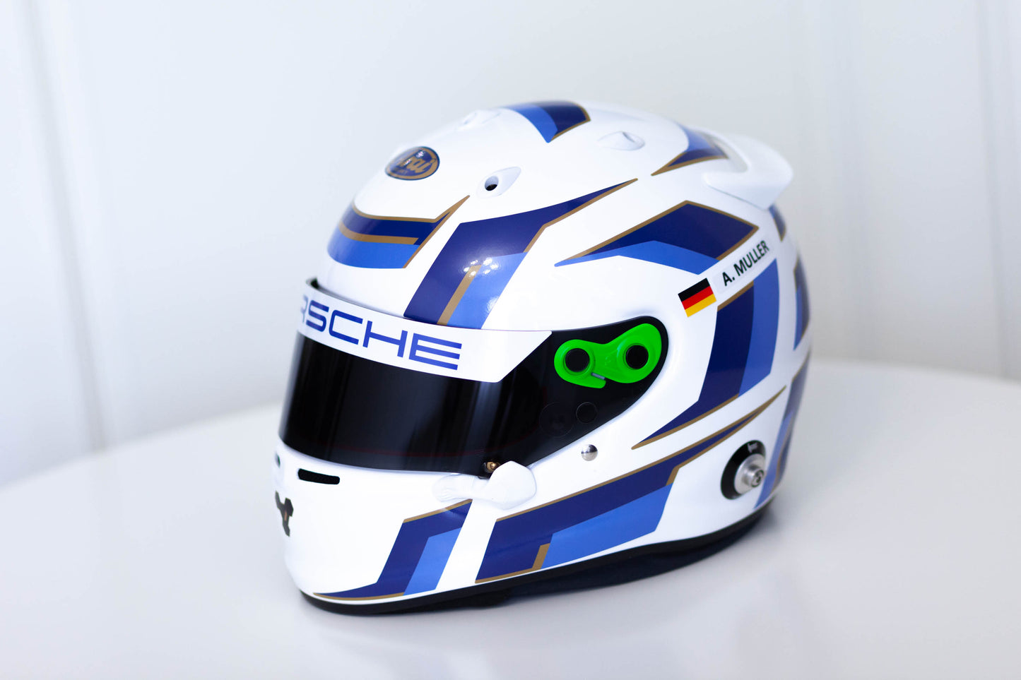 ATOMIC Stickers for helmet Color scheme #3 with Names&Flag WHITE HELMET (design pack) (Karting, Motorsport, Moto)