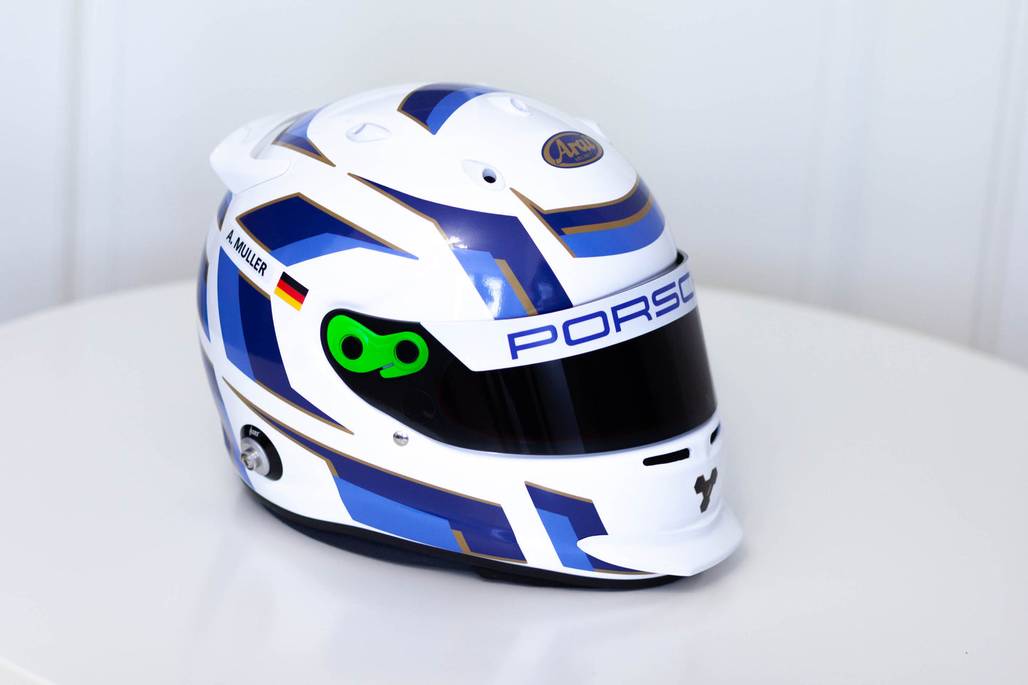 ATOMIC Stickers for helmet Color scheme #3 with Names&Flag WHITE HELMET (design pack) (Karting, Motorsport, Moto)