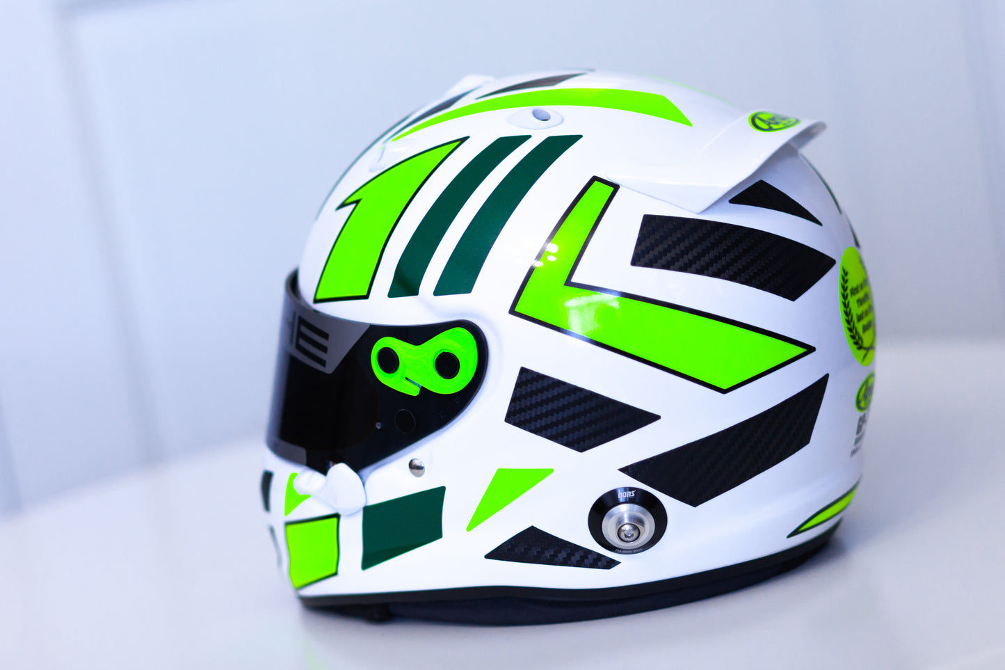 MONZA Stickers for helmet with CARBON + FLUO Edition (design pack) (Karting, Motorsport)