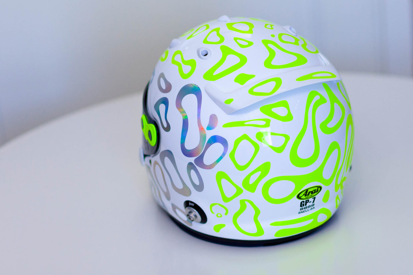 PLASMA Stickers for WHITE helmet Color scheme #1 FLUO+CHROME (design pack) (Karting, Motorsport, Moto)