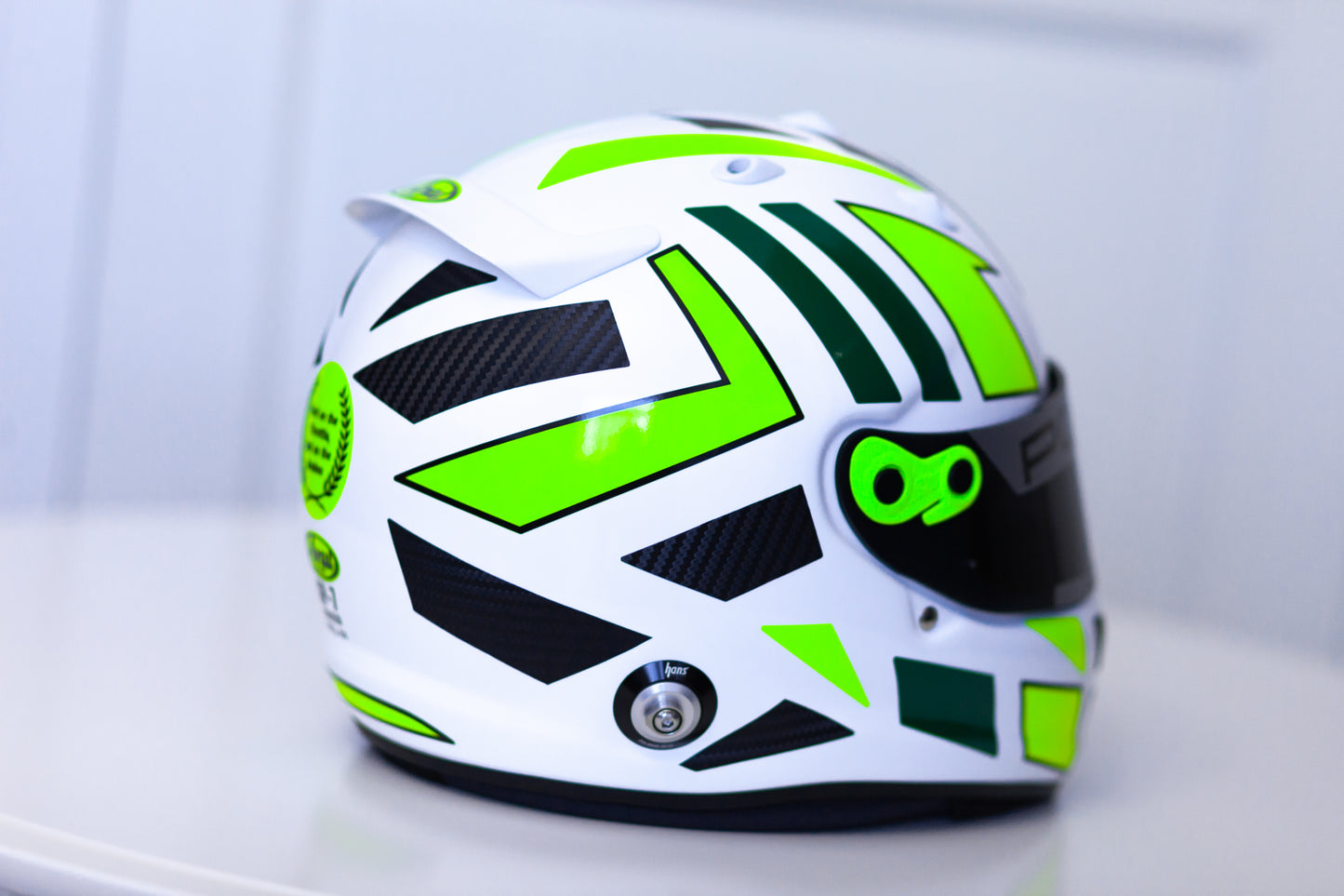 MONZA Stickers for helmet with CARBON + FLUO Edition (design pack) (Karting, Motorsport)