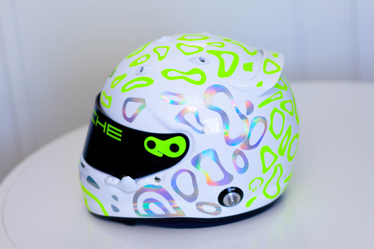 PLASMA Stickers for WHITE helmet Color scheme #1 FLUO+CHROME (design pack) (Karting, Motorsport, Moto)