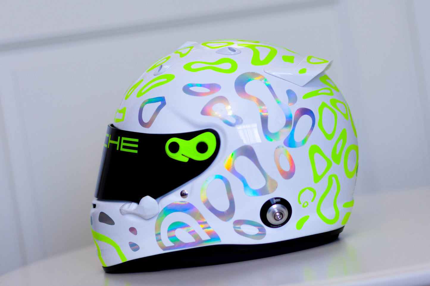 PLASMA Stickers for WHITE helmet Color scheme #1 FLUO+CHROME (design pack) (Karting, Motorsport, Moto)