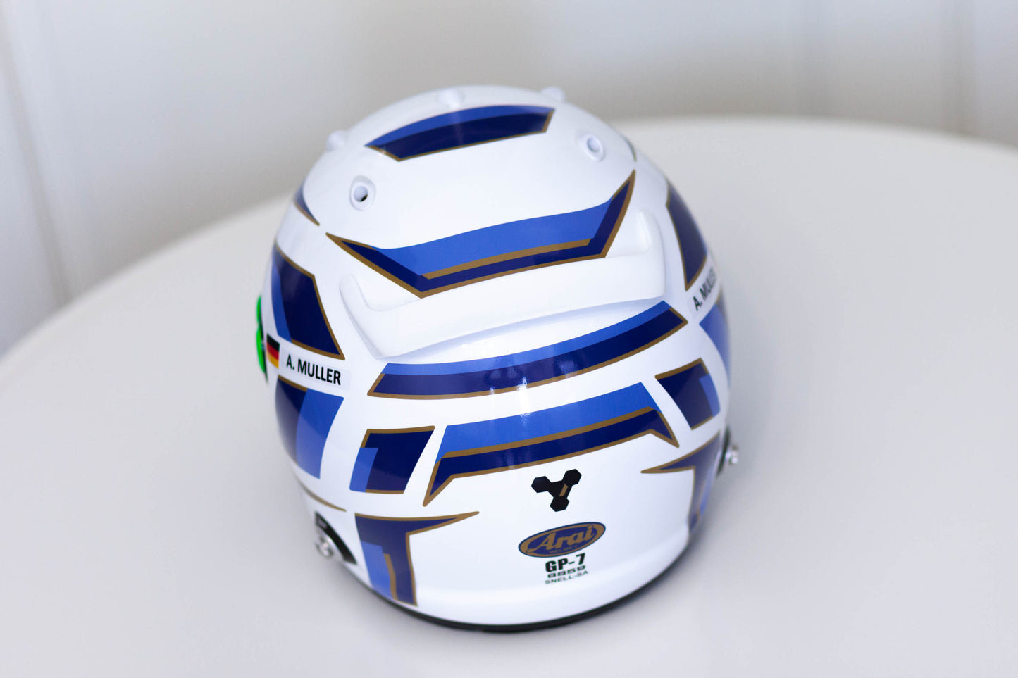 ATOMIC Stickers for helmet Color scheme #3 with Names&Flag WHITE HELMET (design pack) (Karting, Motorsport, Moto)