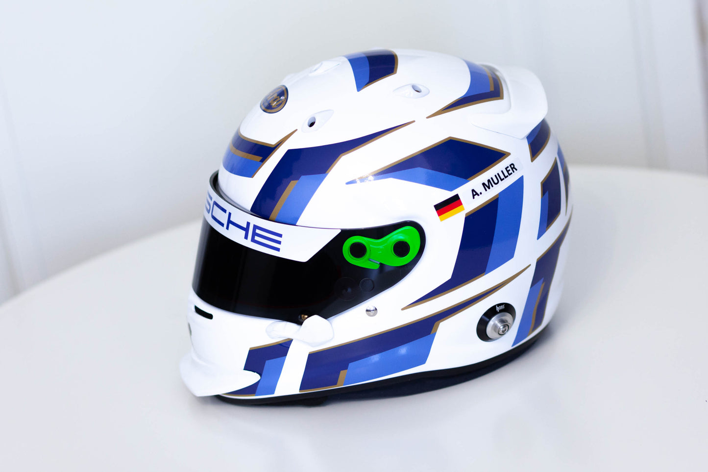 ATOMIC Stickers for helmet Color scheme #3 with Names&Flag WHITE HELMET (design pack) (Karting, Motorsport, Moto)