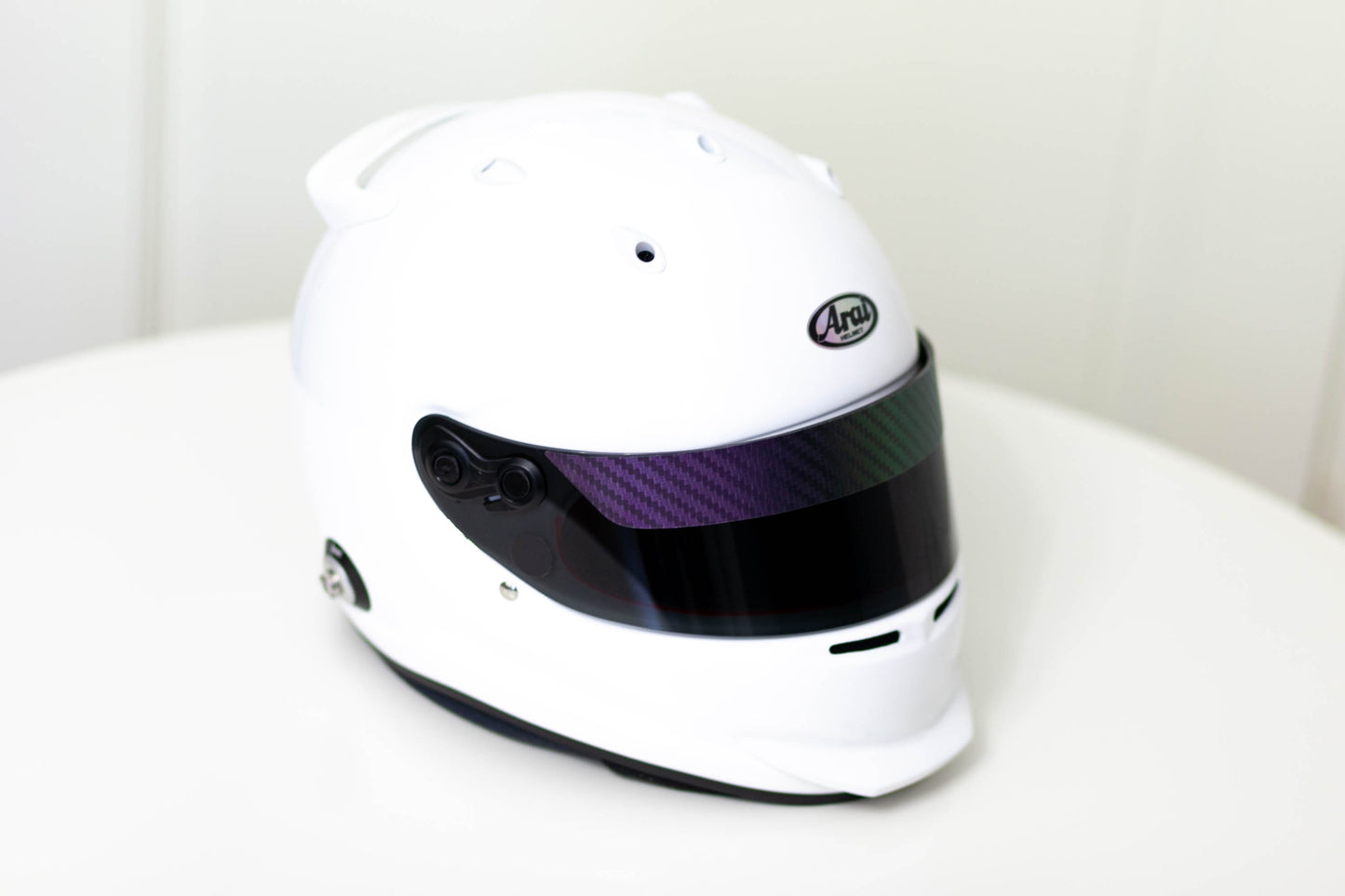 Carbon PURPLE-GREEN vinyl Visor Stripe (Karting, Motorsport, Moto)