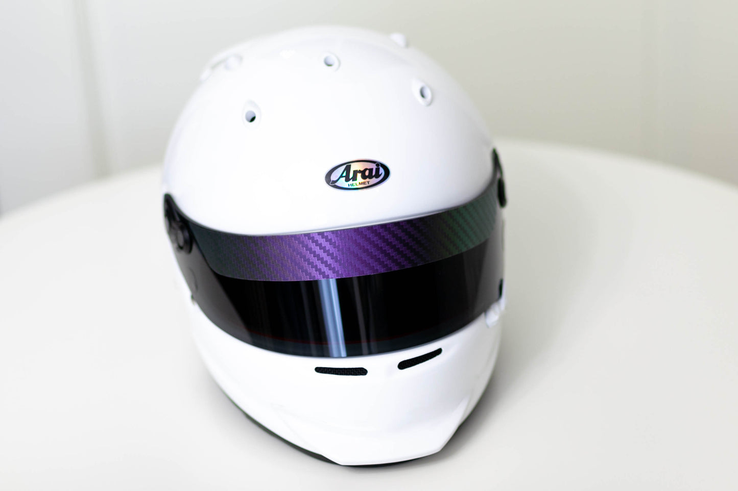 Carbon PURPLE-GREEN vinyl Visor Stripe (Karting, Motorsport, Moto)