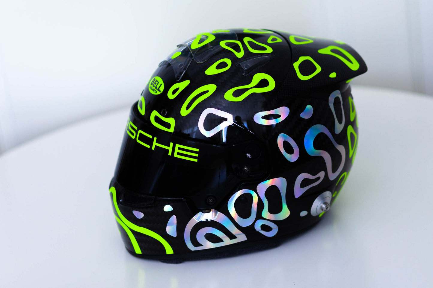 PLASMA Stickers for BLACK helmet Color scheme #1 FLUO+CHROME (design pack) (Karting, Motorsport, Moto)