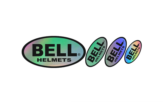 Oil slick Chrome Hologramic helmet logo set (Karting, Motorsport, Moto)