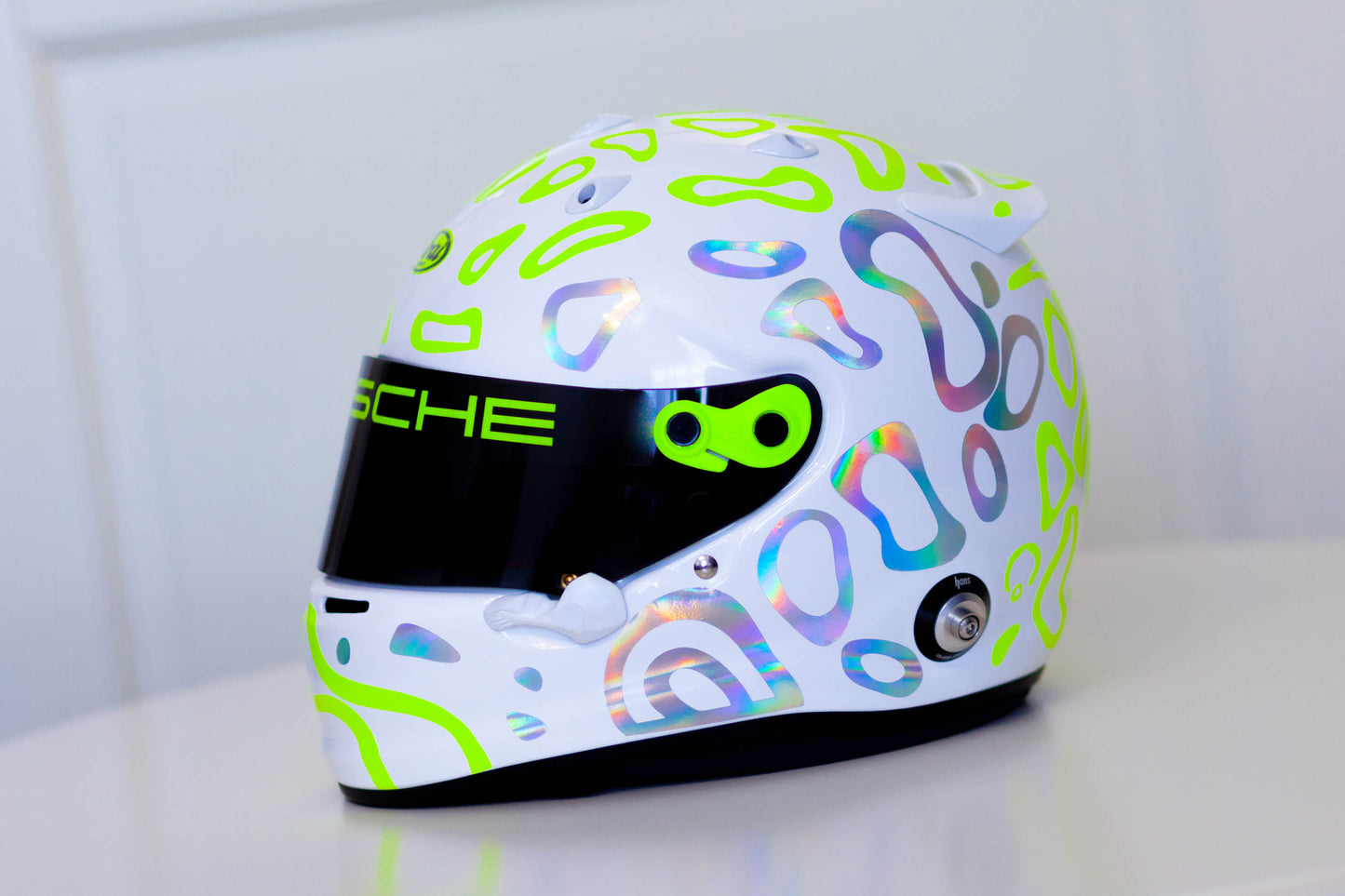 PLASMA Stickers for WHITE helmet Color scheme #1 FLUO+CHROME (design pack) (Karting, Motorsport, Moto)