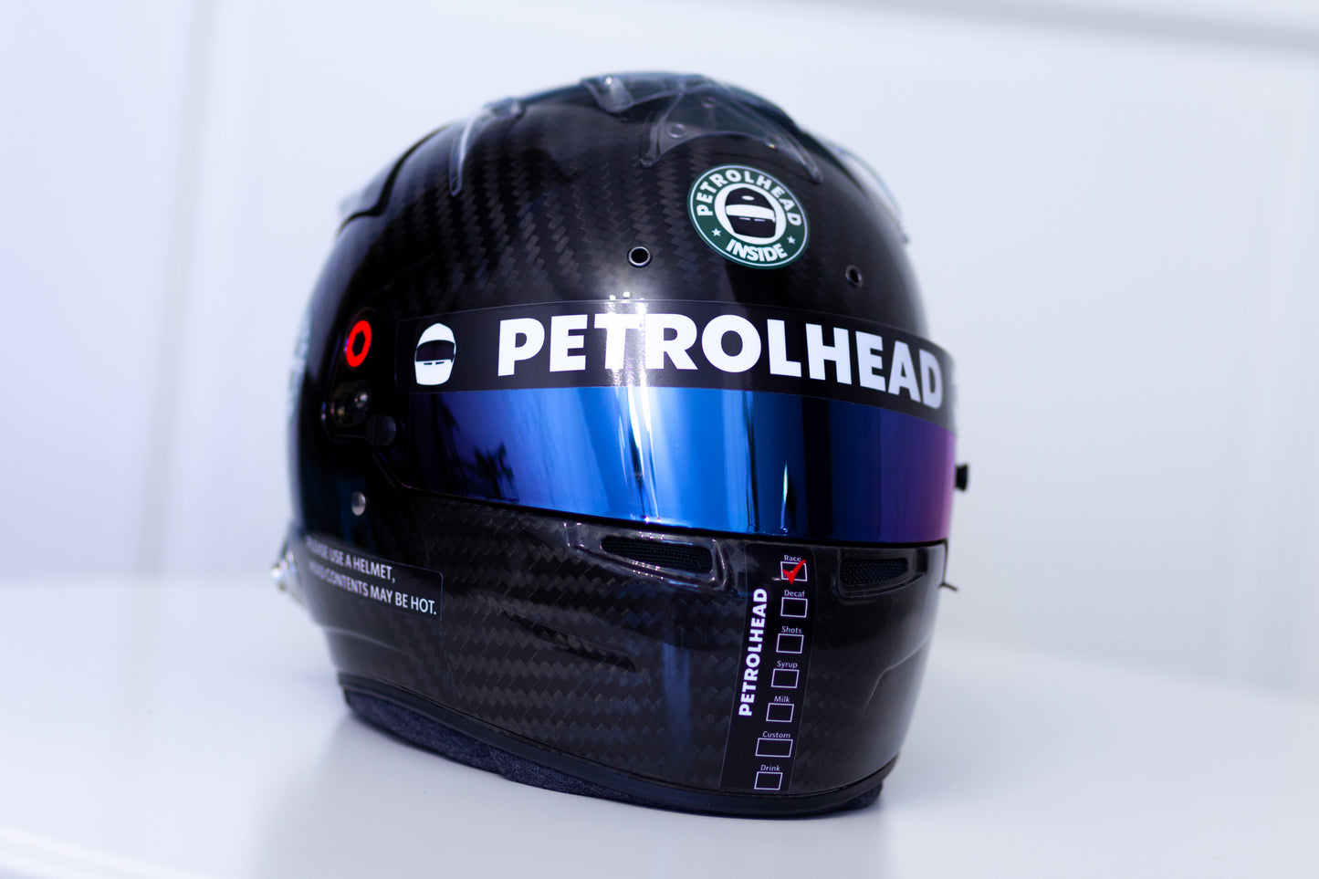 PETROLHEAD BLACK Helmet Sticker Kit (design pack) (Karting, Motorsport)