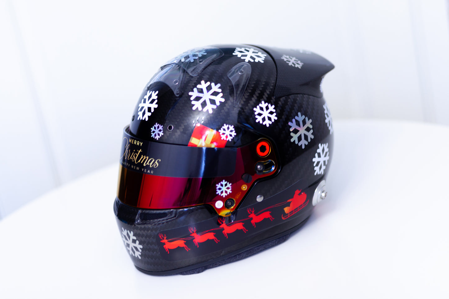 CHRISTMAS Helmet Sticker Kit for BLACK helmet (design pack) (Karting, Motorsport)