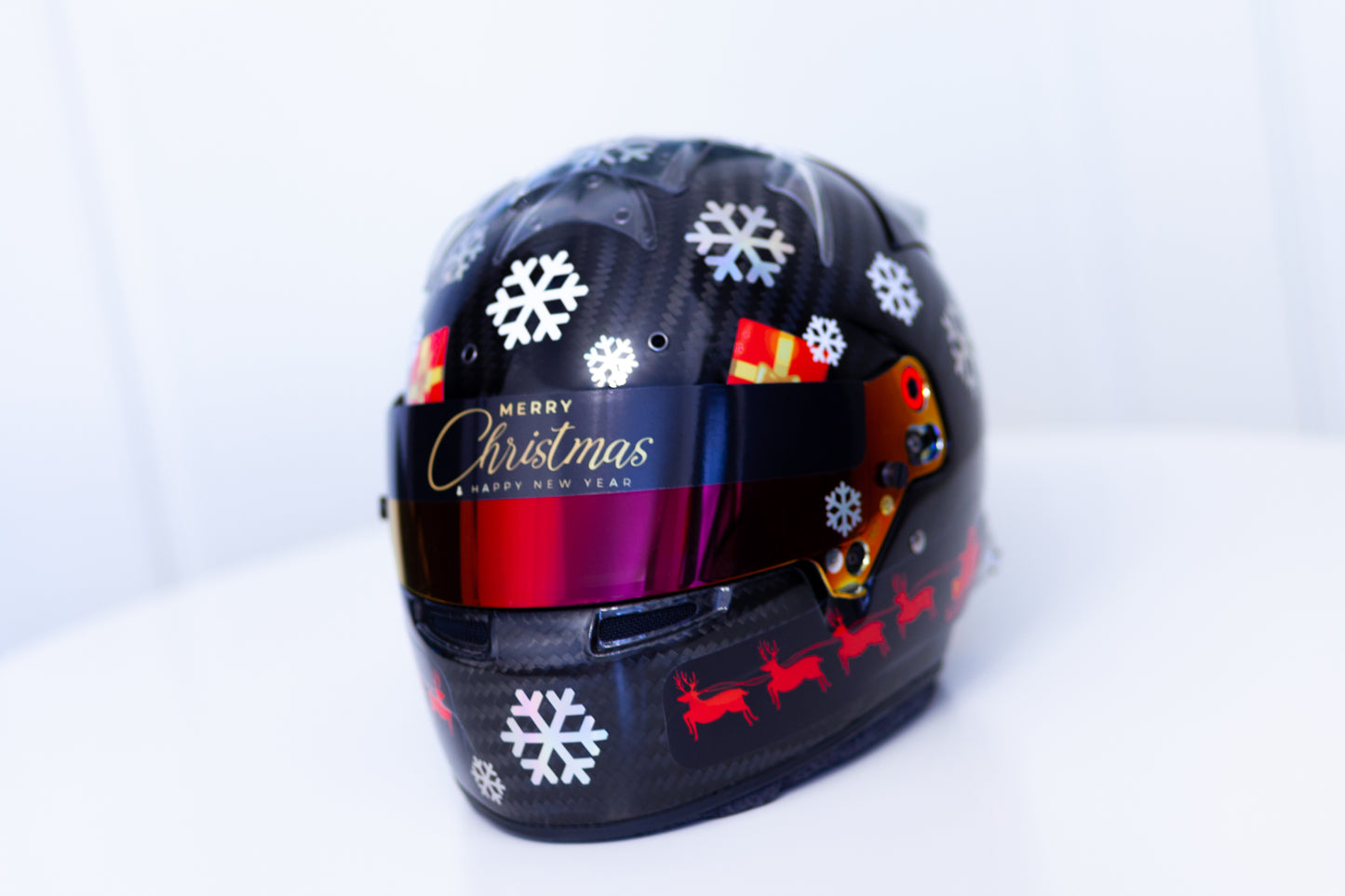 CHRISTMAS Helmet Sticker Kit for BLACK helmet (design pack) (Karting, Motorsport)