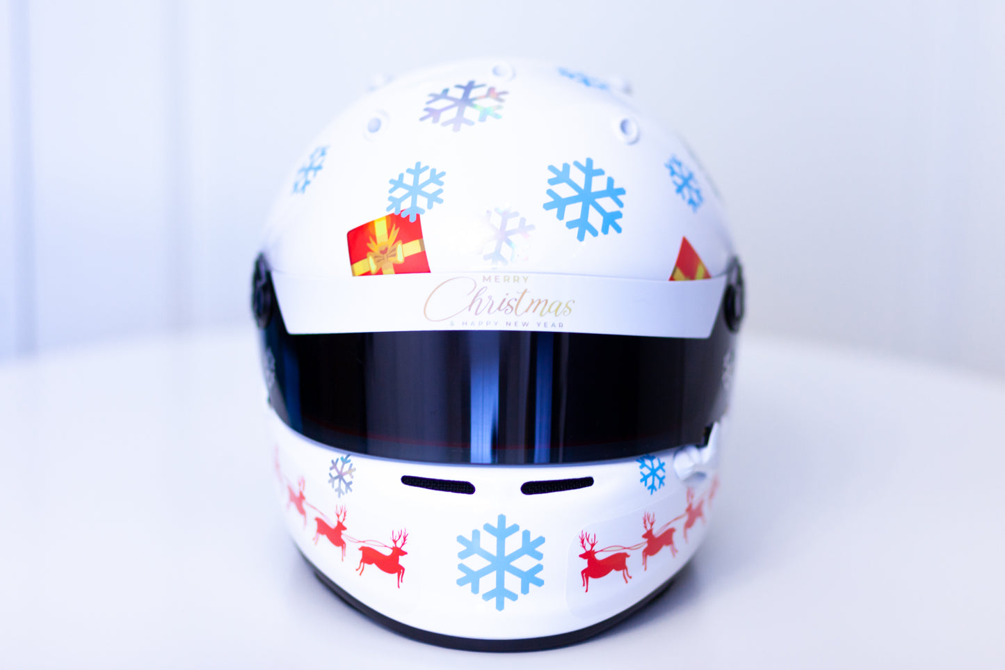 CHRISTMAS Helmet Sticker Kit for WHITE helmet (design pack) (Karting, Motorsport)