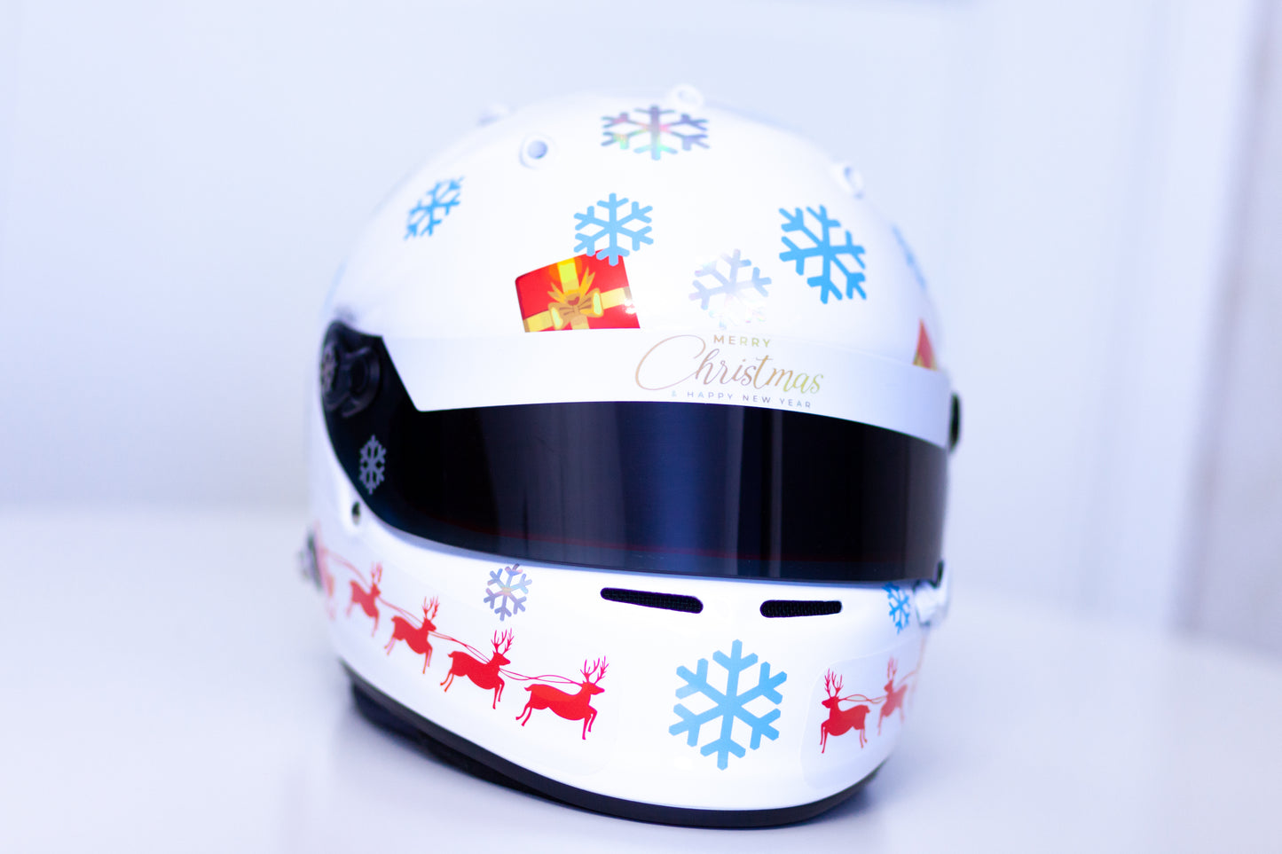 CHRISTMAS Helmet Sticker Kit for WHITE helmet (design pack) (Karting, Motorsport)