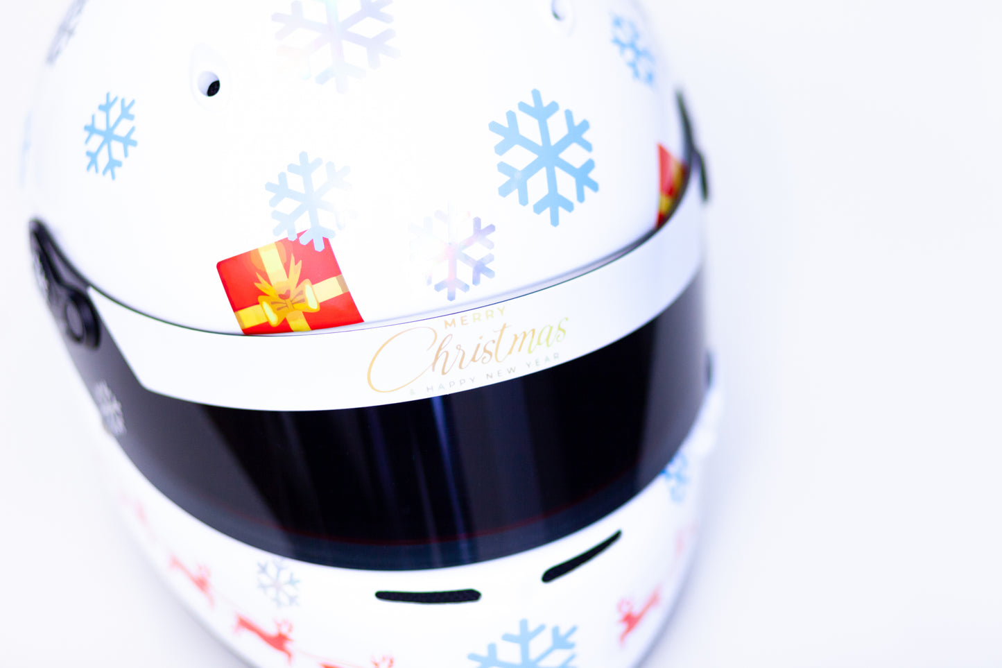 CHRISTMAS Helmet Sticker Kit for WHITE helmet (design pack) (Karting, Motorsport)