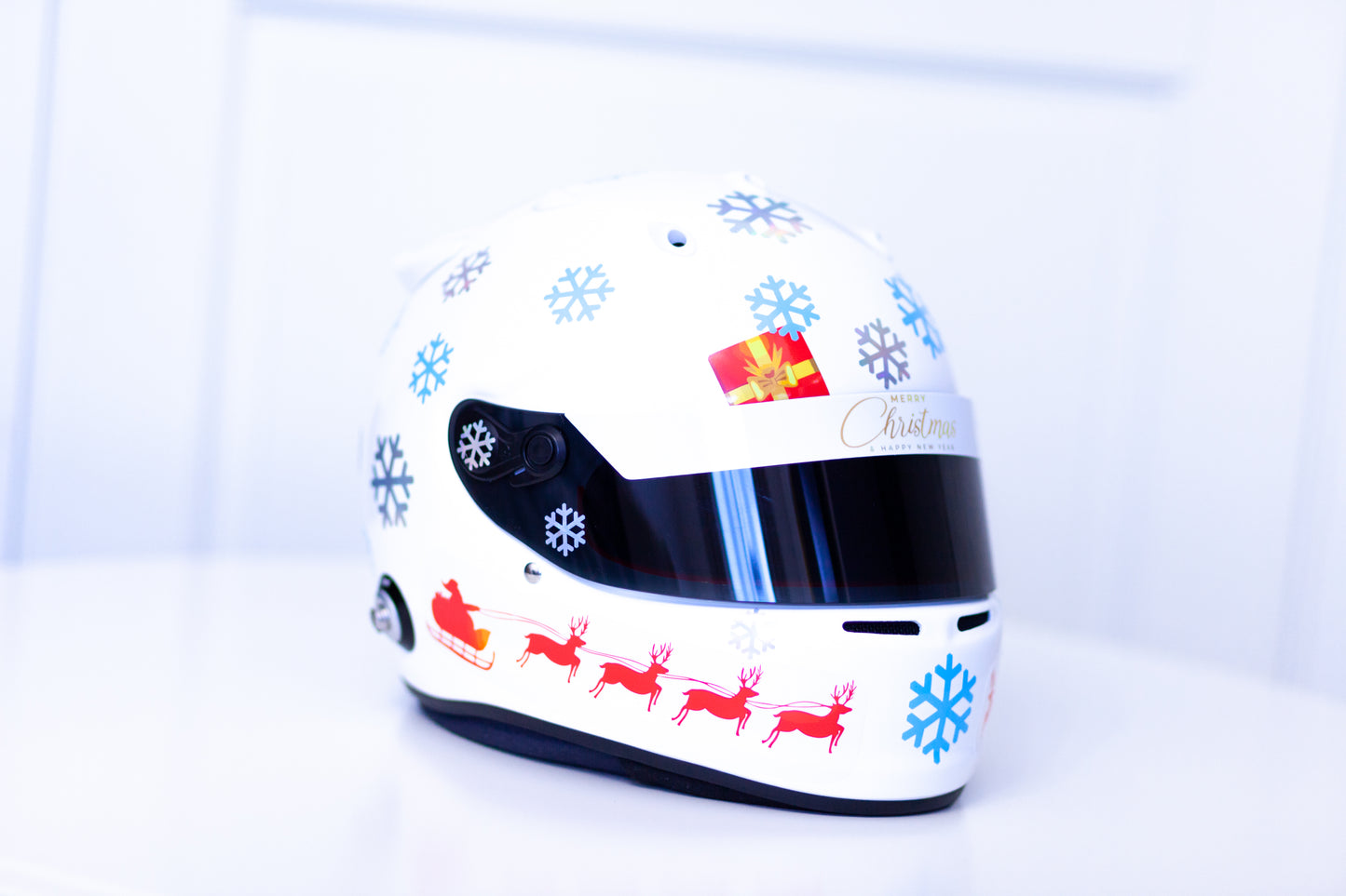 CHRISTMAS Helmet Sticker Kit for WHITE helmet (design pack) (Karting, Motorsport)