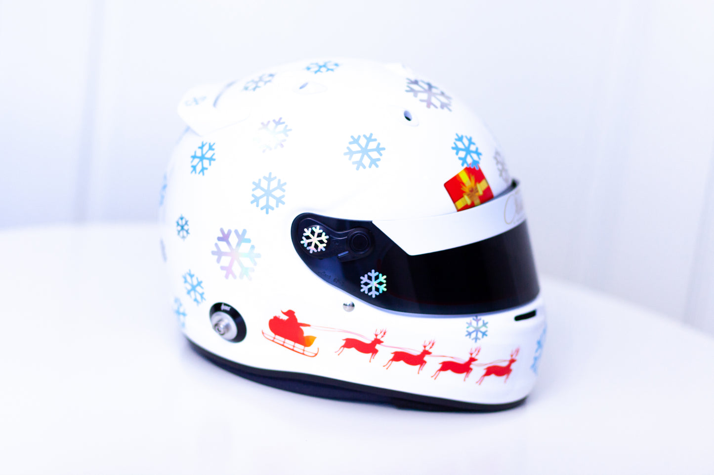 CHRISTMAS Helmet Sticker Kit for WHITE helmet (design pack) (Karting, Motorsport)