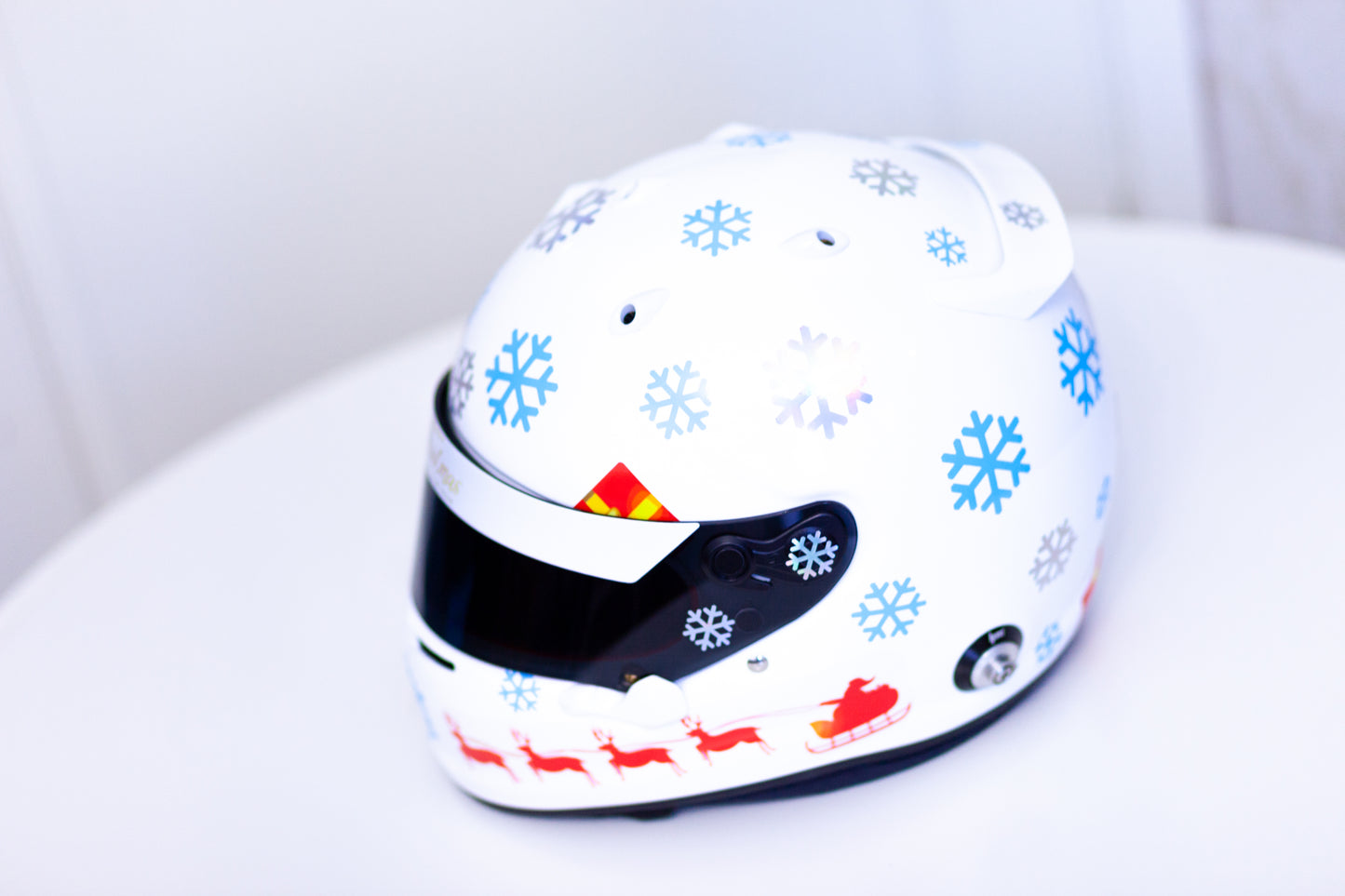 CHRISTMAS Helmet Sticker Kit for WHITE helmet (design pack) (Karting, Motorsport)