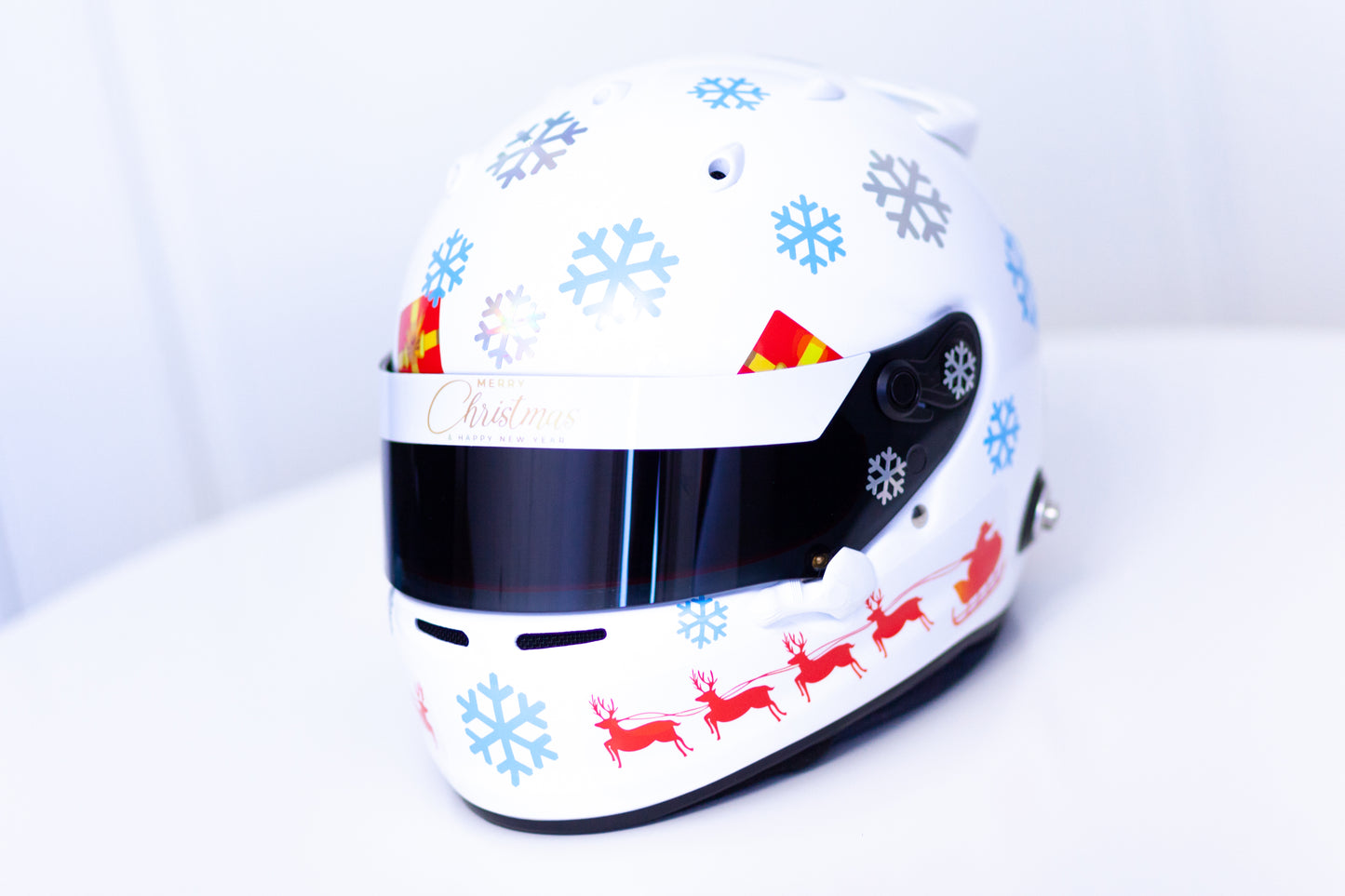 CHRISTMAS Helmet Sticker Kit for WHITE helmet (design pack) (Karting, Motorsport)