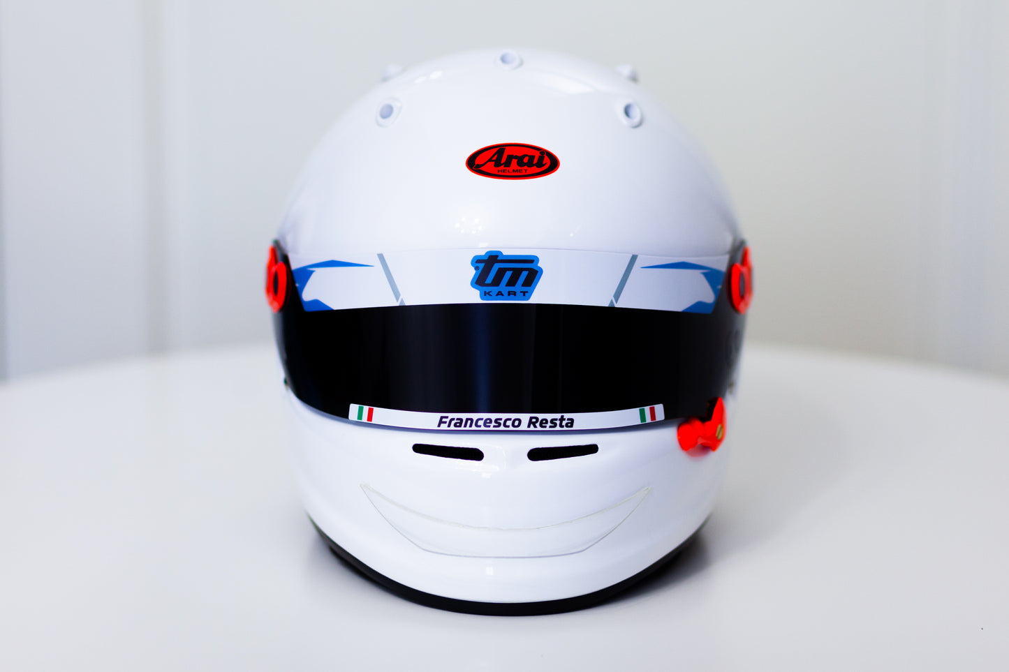 TM KART kit of visor stickers: Chassis+name+Flag (Karting, Motorsport, Moto)