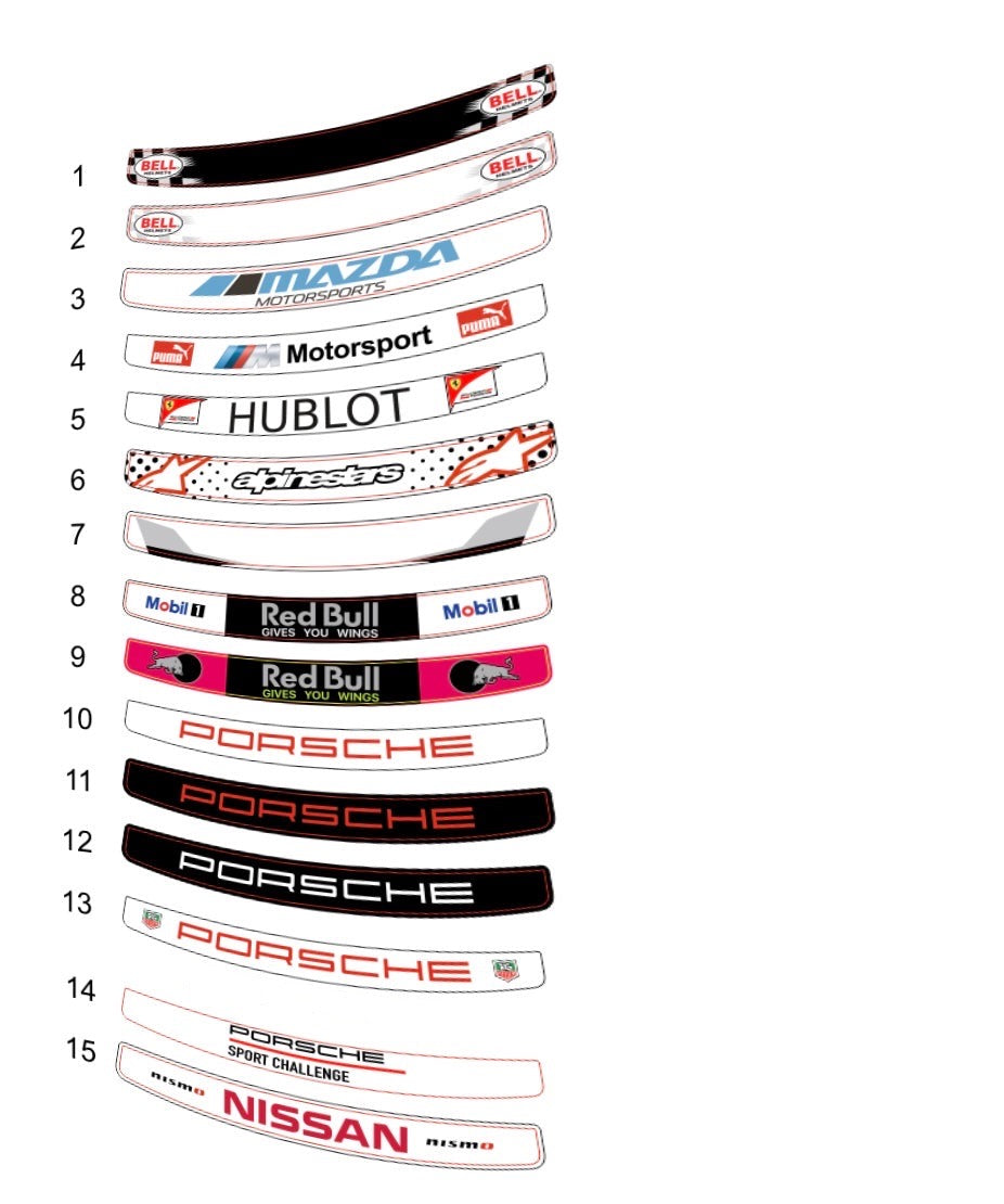 BELL HP77 SE077 Helmet visor Sticker (Karting, Motorsport)