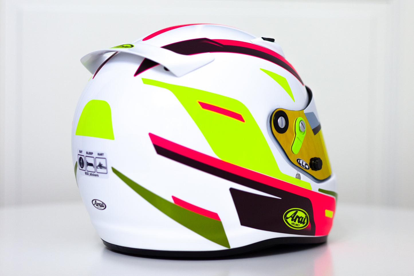 SPEED Bi-color Stickers for helmet (design pack) (Karting, Motorsport, Moto) FLUOR