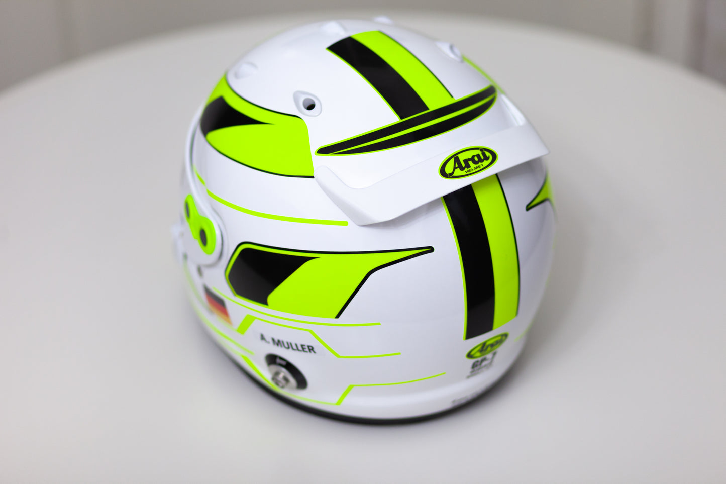 Monaco GP Stickers for helmet with Name&Flag (design pack) (Karting, Motorsport) FLUO Edition