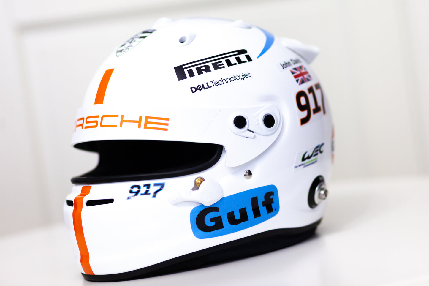 GULF Helmet Sticker Pack with Name&Flag (design pack) (Karting, Motorsport, Moto)